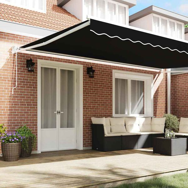 vidaXL Auvent Noir 500 x 300 x 165 cm Polyester et m&eacute;tal