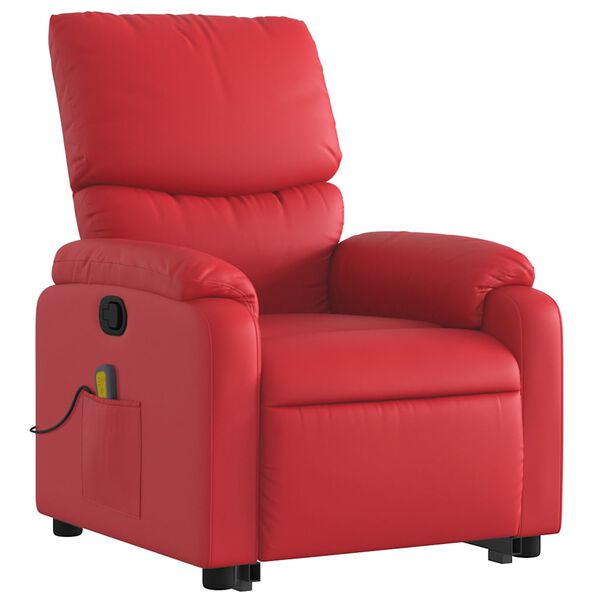 vidaXL Fauteuil inclinable de massage Rouge Similicuir