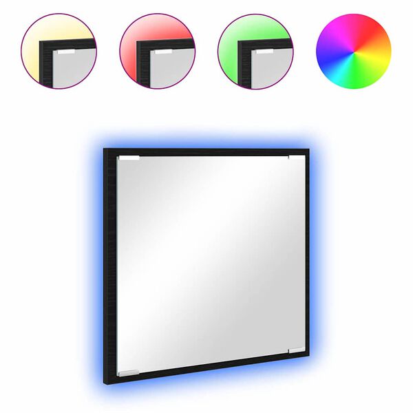 vidaXL Miroir de salle de bain LED Chêne noir 40 x 8,5 x 37 cm