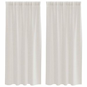 vidaXL Rideau en Voile 2 pc Cr&egrave;me 175 x 140 cm Polyester