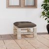 vidaXL Repose-pied palette de jardin avec coussin taupe bois de pin