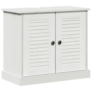 vidaXL Meuble sous &eacute;vier VIGO Blanc et Blanc Antique 68 x 34 x 59 cm