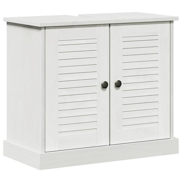 vidaXL Meuble sous &eacute;vier VIGO Blanc et Blanc Antique 68 x 34 x 59 cm