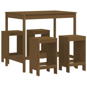 vidaXL Ensemble de bar de jardin 5 pcs marron miel bois de pin massif