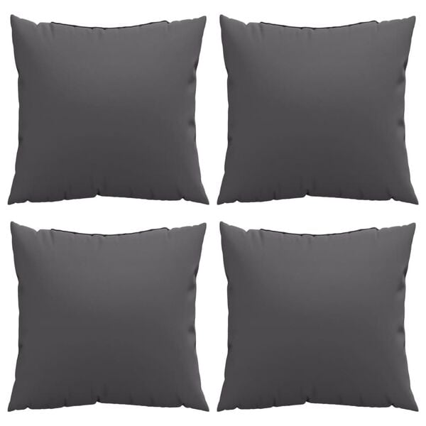 vidaXL Coussins de canapé lot de 4 anthracite 50x50 cm tissu