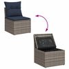 vidaXL Salon de jardin 4 pcs avec coussins gris r&eacute;sine tress&eacute;e