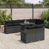 vidaXL Ensemble de canap&eacute; de jardin 9 pcs Noir Poly rotin