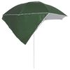 vidaXL Parasol de plage avec parois latérales vert 215 cm
