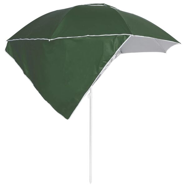 vidaXL Parasol de plage avec parois latérales vert 215 cm