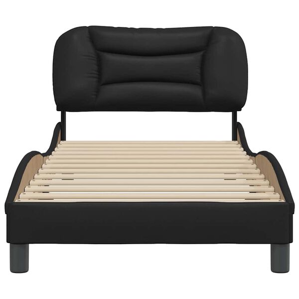 vidaXL Cadre de lit sans matelas Hvar noir 90x200 cm similicuir