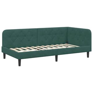 vidaXL Cadre de lit d'angle Vert fonc&eacute; 90 x 190 cm Velours