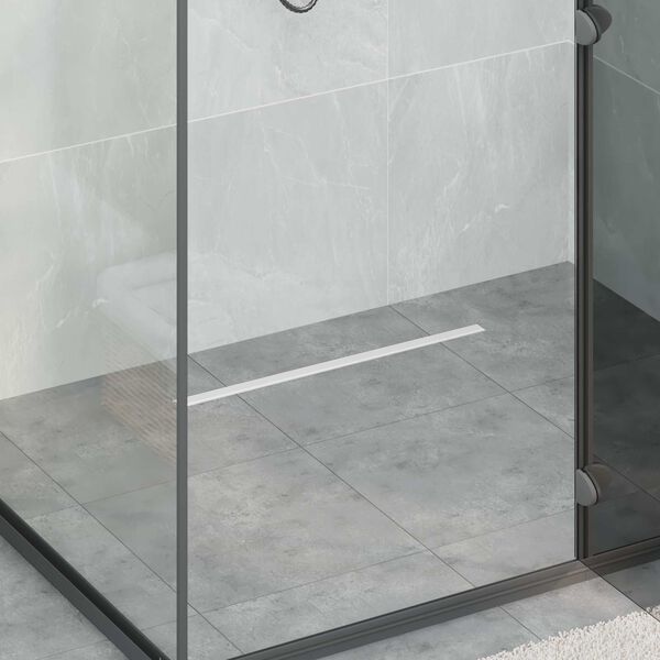 vidaXL &Eacute;vacuation de douche &agrave; 360&deg; avec mod&egrave;le slim Argent&eacute; 60 cm