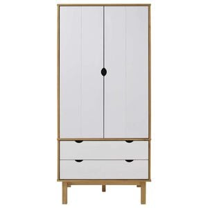 vidaXL Garde-robe OTTA Marron et blanc 76,5x53x172 cm Bois massif pin