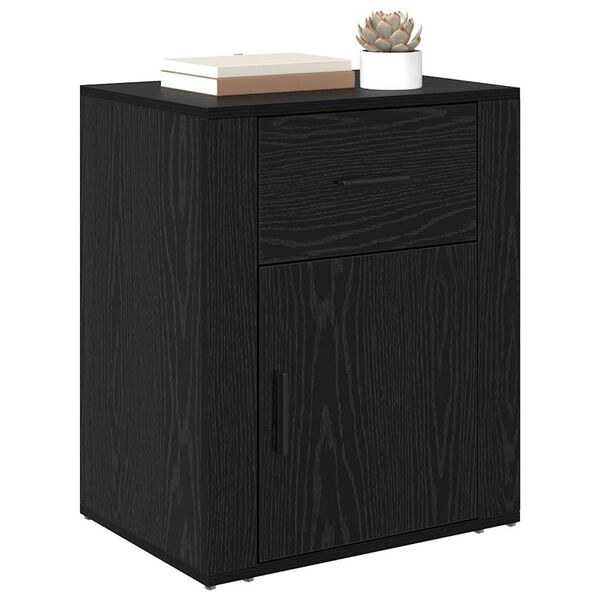 vidaXL Cabinet de chevet Ch&ecirc;ne noir 35 x 50 x 60 cm Bois d'ing&eacute;nierie