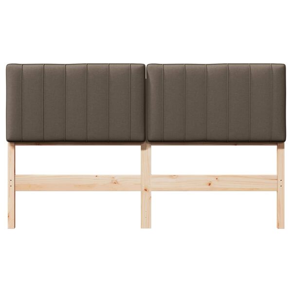 vidaXL T&ecirc;te de lit capitonn&eacute;e Marron et Taupe 160 cm Pin massif
