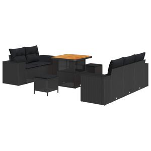 vidaXL Ensemble de canap&eacute; de jardin 8 pi&egrave;ces 8-Nombre de places Noir