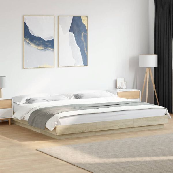 vidaXL Cadre de lit sans matelas chêne sonoma 180x200 cm