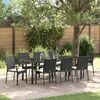 vidaXL Ensemble de salle &agrave; manger pour jardin 9 pcs Noir polyrotin