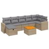 vidaXL Salon de jardin avec coussins 8pcs m&eacute;lange beige r&eacute;sine tress&eacute;e
