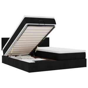 VidaXL Cadre de lit ottoman avec matelas noir 160x200 cm tissu