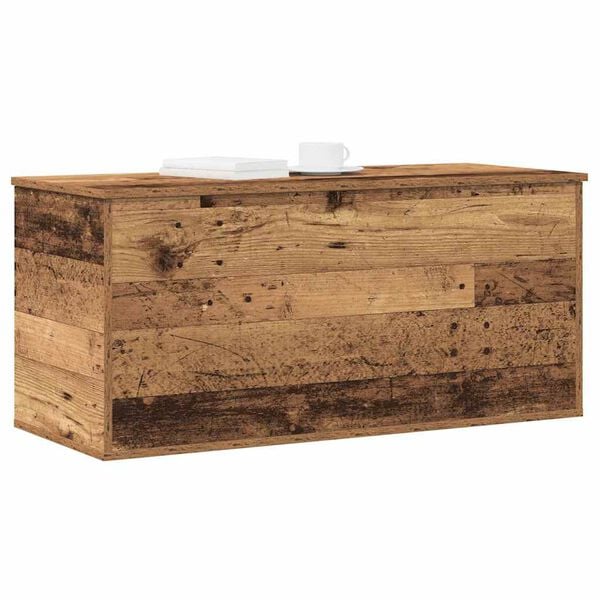 vidaXL Bo&icirc;te de Rangement avec stockage Bois ancien 100 x 42 x 46 cm