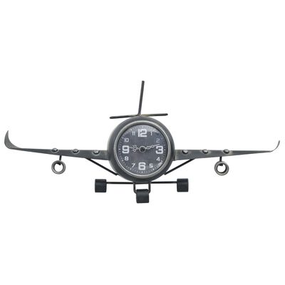 vidaXL Horloge avion Gris 41x8x17 cm Métal