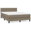vidaXL Sommier &agrave; lattes de lit avec matelas Taupe 140x200 cm Tissu