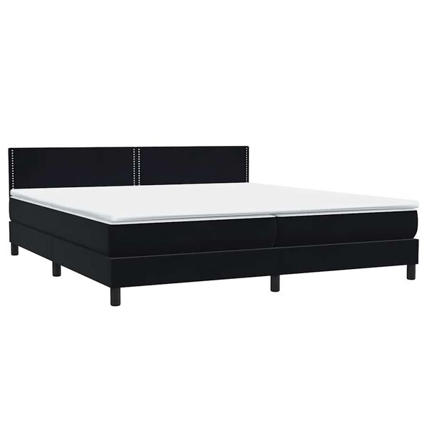 vidaXL Sommier &agrave; lattes de lit avec matelas noir 200x220 cm velours