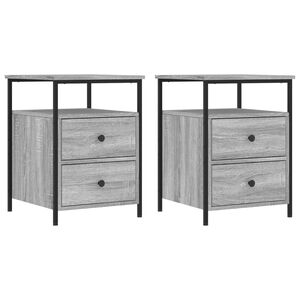 vidaXL Tables de chevet 2 pcs sonoma gris 44x45x60cm bois d'ing&eacute;nierie