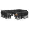 vidaXL Ensemble de canap&eacute;s d'ext&eacute;rieur 14 pc Noir et Gris fonc&eacute;