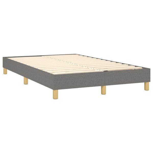 vidaXL Sommier &agrave; lattes de lit avec matelas Gris fonc&eacute; 120x200cm Tissu