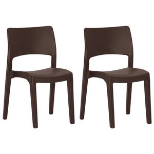 vidaXL Chaises de jardin lot de 2 Moka Polypropyl&egrave;ne
