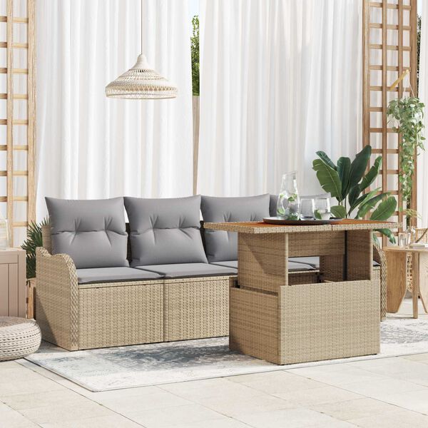 vidaXL Ensemble de canap&eacute; de jardin 5 pcs beige et gris clair