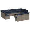vidaXL Salon de jardin avec coussins 14 pcs gris r&eacute;sine tress&eacute;e