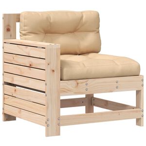 vidaXL Canap&eacute; de jardin accoudoir avec coussin bois massif de pin