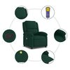 vidaXL Fauteuil inclinable de massage vert fonc&eacute; velours