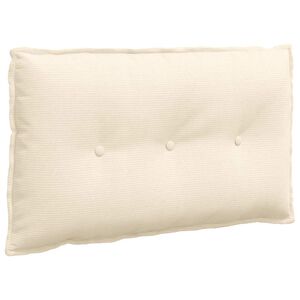 vidaXL Coussin de Dos Cr&egrave;me 80 x 50 cm Tissu en velours c&ocirc;tel&eacute;