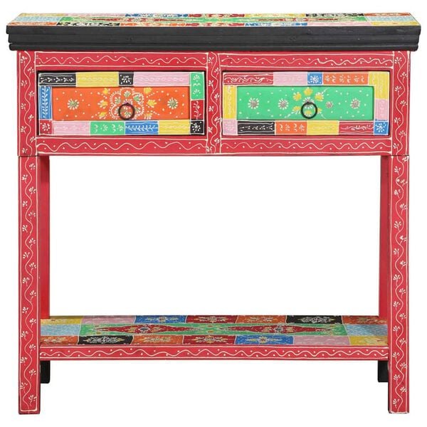 vidaXL Table console Multicolore 80 x 35 x 76 cm Bois d'ingénierie