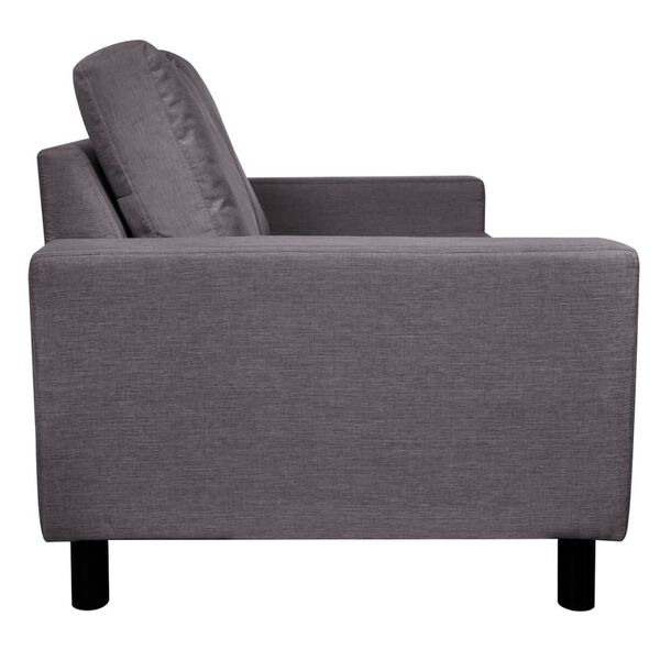 vidaXL Canapé à 2 places Tissu Gris foncé