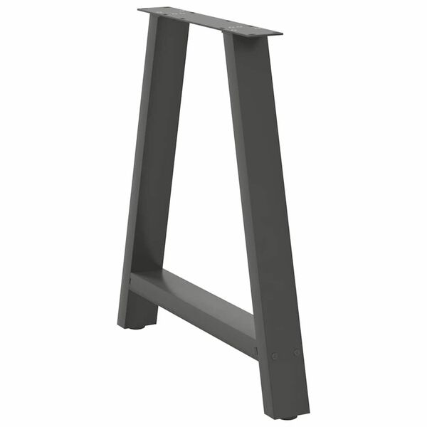 vidaXL Pieds de table à manger en forme de A 2 pièces Anthracite 70 x (72-73) cm Acier