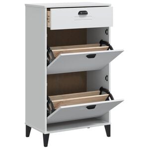 vidaXL Armoire &agrave; chaussures VIKEN blanc bois d'ing&eacute;nierie