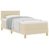 vidaXL Lit &agrave; ressorts avec coussin Cr&egrave;me 100 x 200 cm tissu
