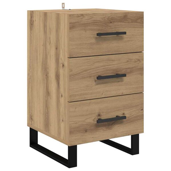 vidaXL Cabinet de chevet avec tiroir Ch&ecirc;ne artisanal 40 x 40 x 66 cm