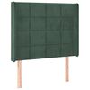 vidaXL T&ecirc;te de lit &agrave; LED Vert fonc&eacute; 93x16x118/128 cm Velours