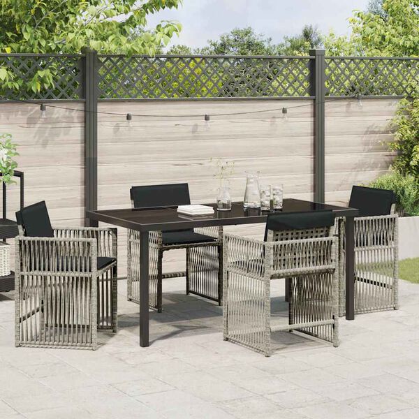 vidaXL Ensemble de salle &agrave; manger pour jardin 5 pcs Gris clair