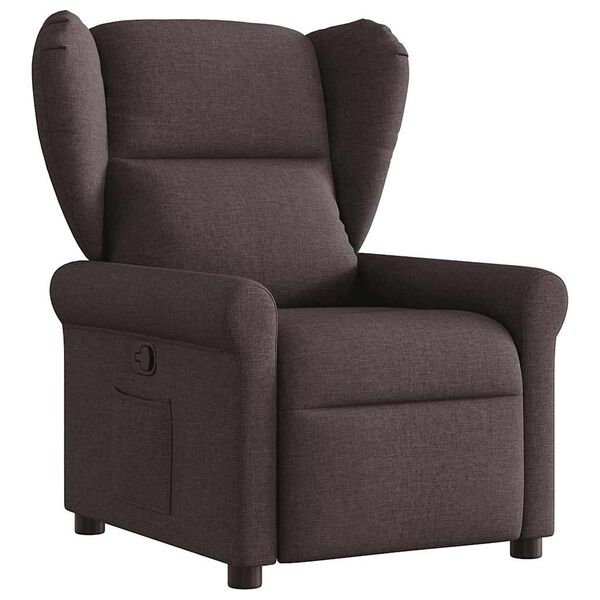 vidaXL Fauteuil inclinable Marron fonc&eacute; Tissu