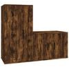 vidaXL Ensemble de meubles TV 2 pcs Ch&ecirc;ne fum&eacute; Bois d'ing&eacute;nierie