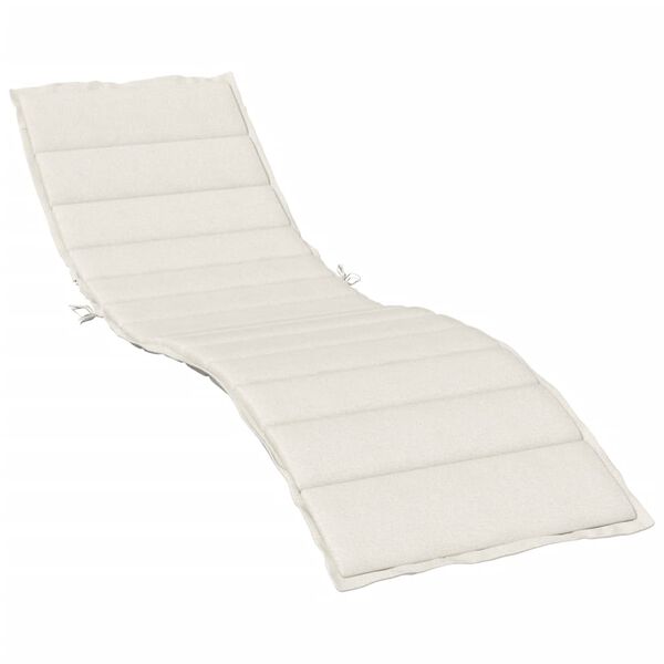 vidaXL Coussin de chaise longue cr&egrave;me m&eacute;lang&eacute; 200x70x4 cm tissu