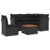 vidaXL Salon de jardin 6 pcs avec coussins noir r&eacute;sine tress&eacute;e