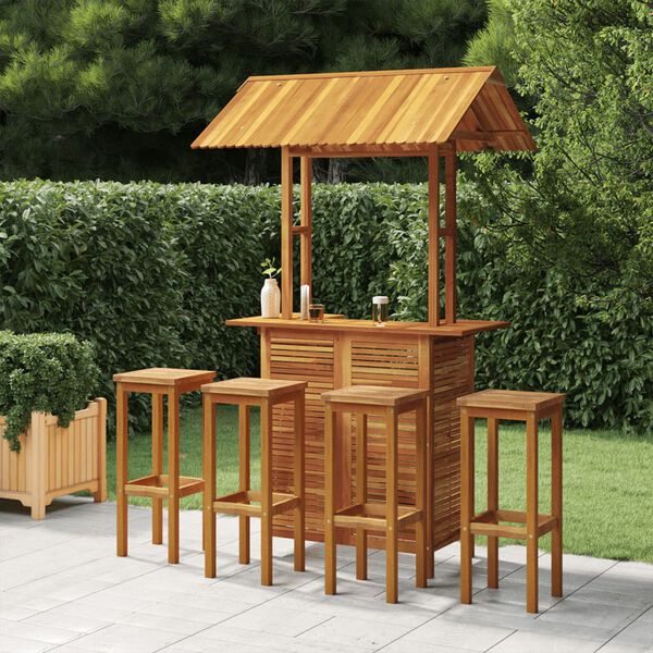 vidaXL Ensemble de bar de jardin 5 pcs Bois d'acacia solide